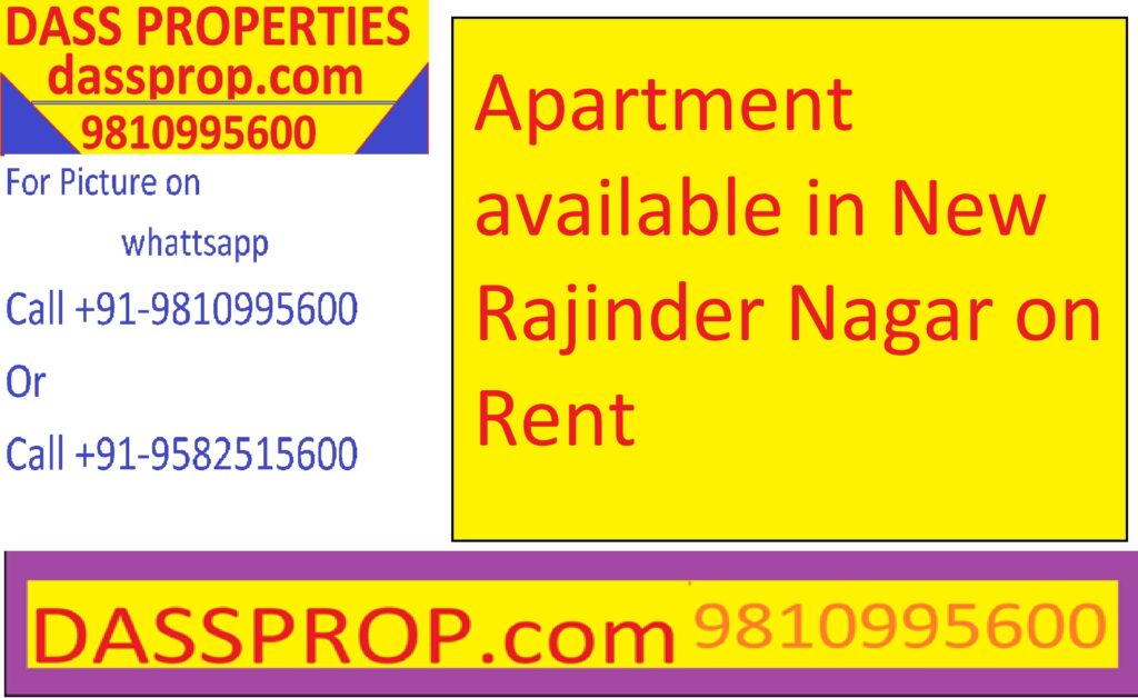 Apartment available in New Rajinder Nagar on Rent