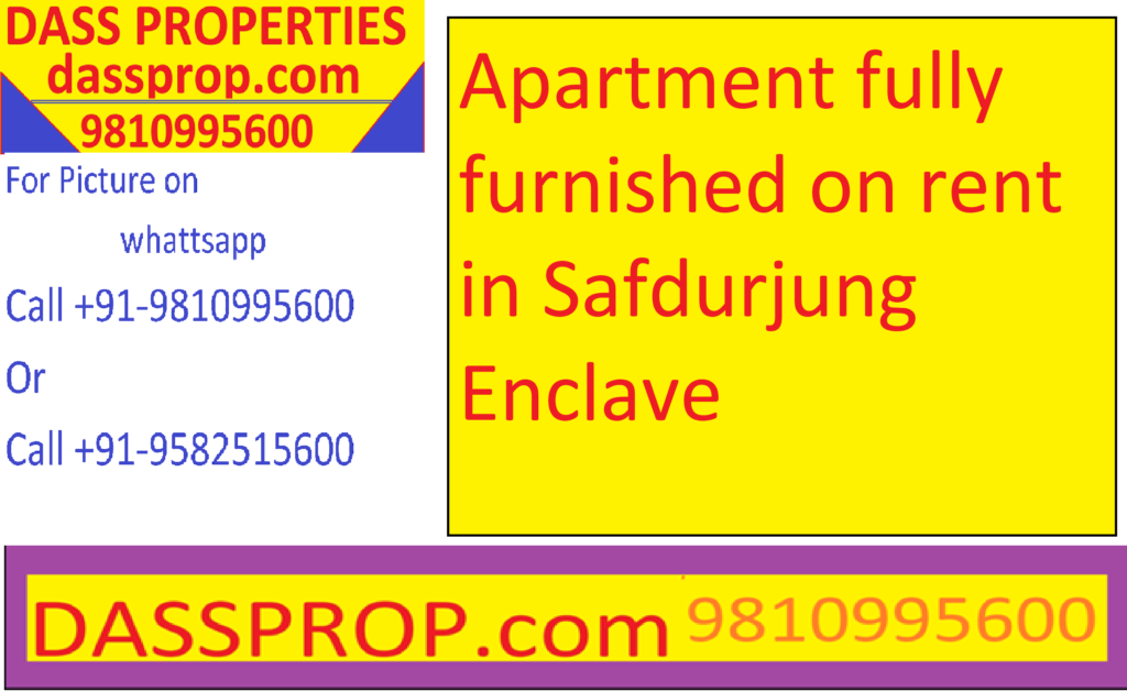 Apartment fully furnished on rent in Safdurjung Enclave