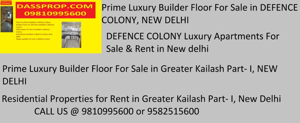 Floor For rent in Defence Colony delhi