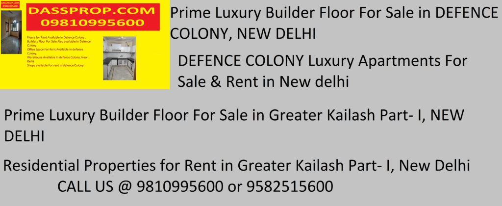 Floor For rent in Defence Colony delhi