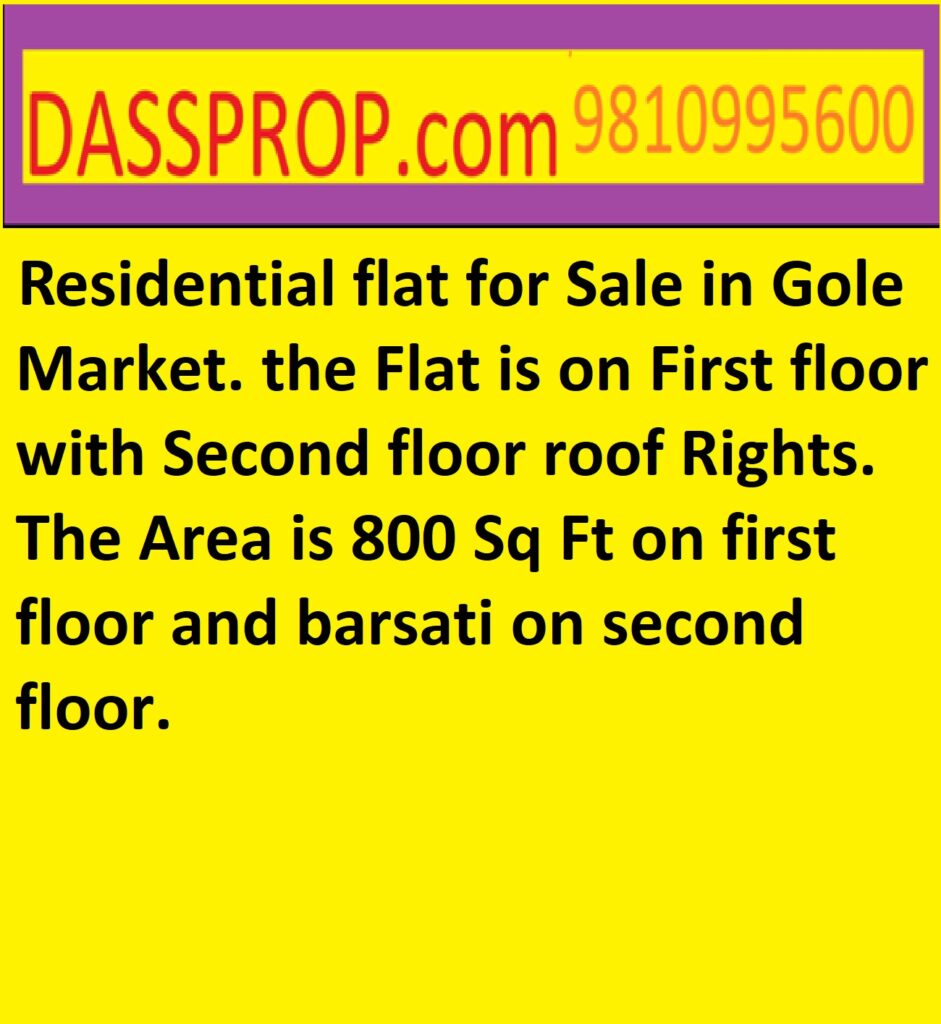 Residential Flat For Sale in Bhagat Singh Market, Gole Market, New Delhi