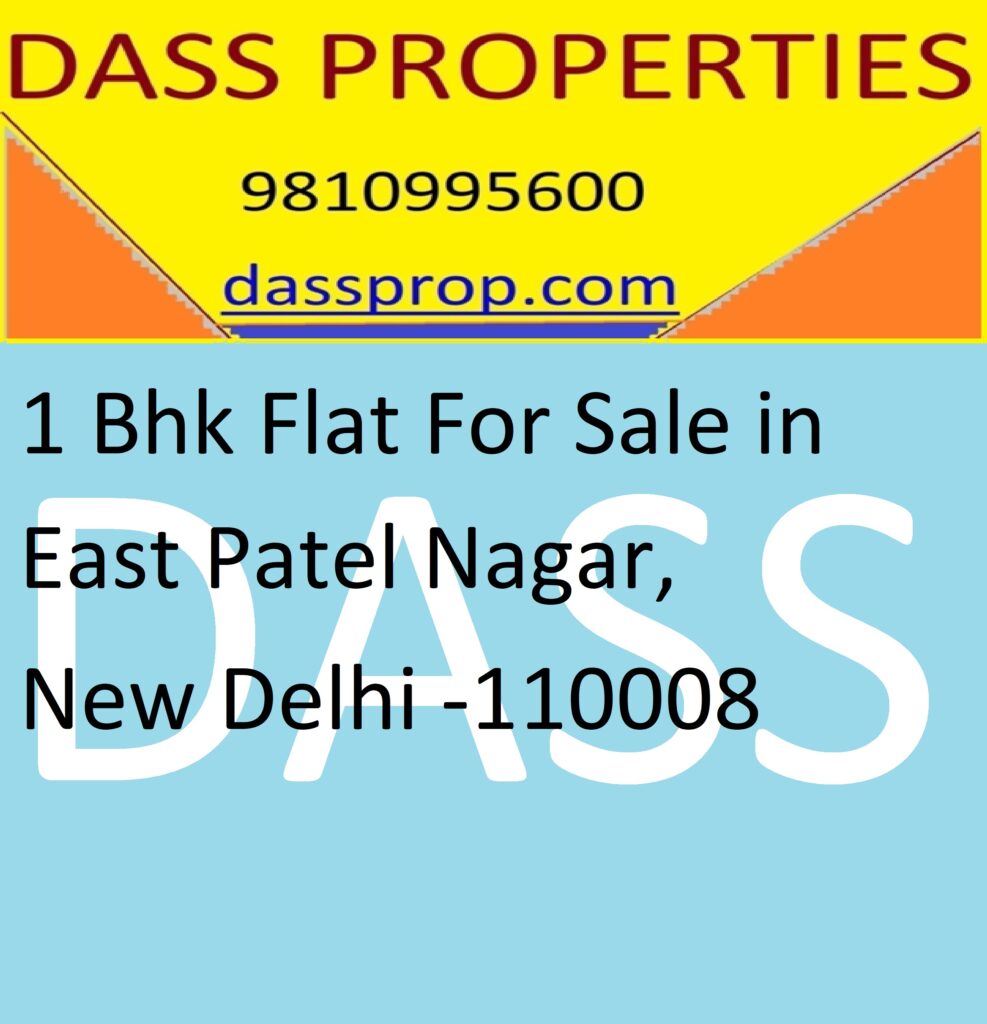 1 BHK Flat for Sale in East Patel Nagar