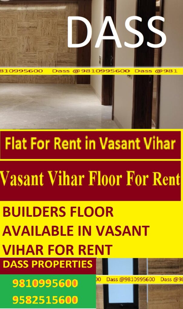 Builders Floor For Rent in Vasant Vihar South Delhi