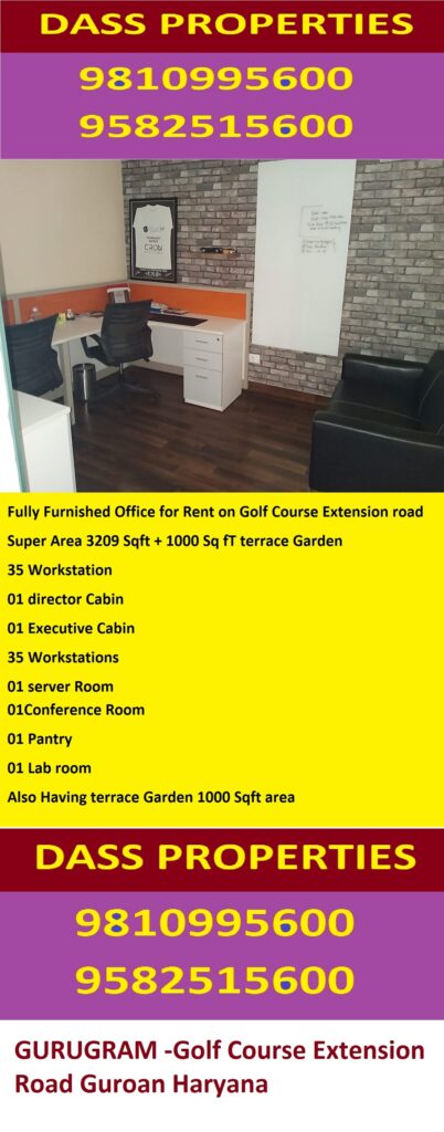 Fully Furnished Office for Rent on Golf Course Extension road GURGRAM;